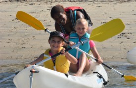 Having fun at camp