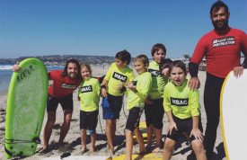 ICS students bodyboarding