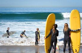 surfers in semester surfing class at SDSU